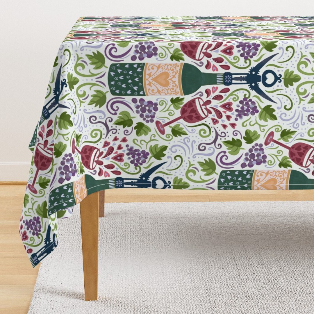 Wine Damask Tablecloth for the Love of Wine by Creativeinchi Etsy