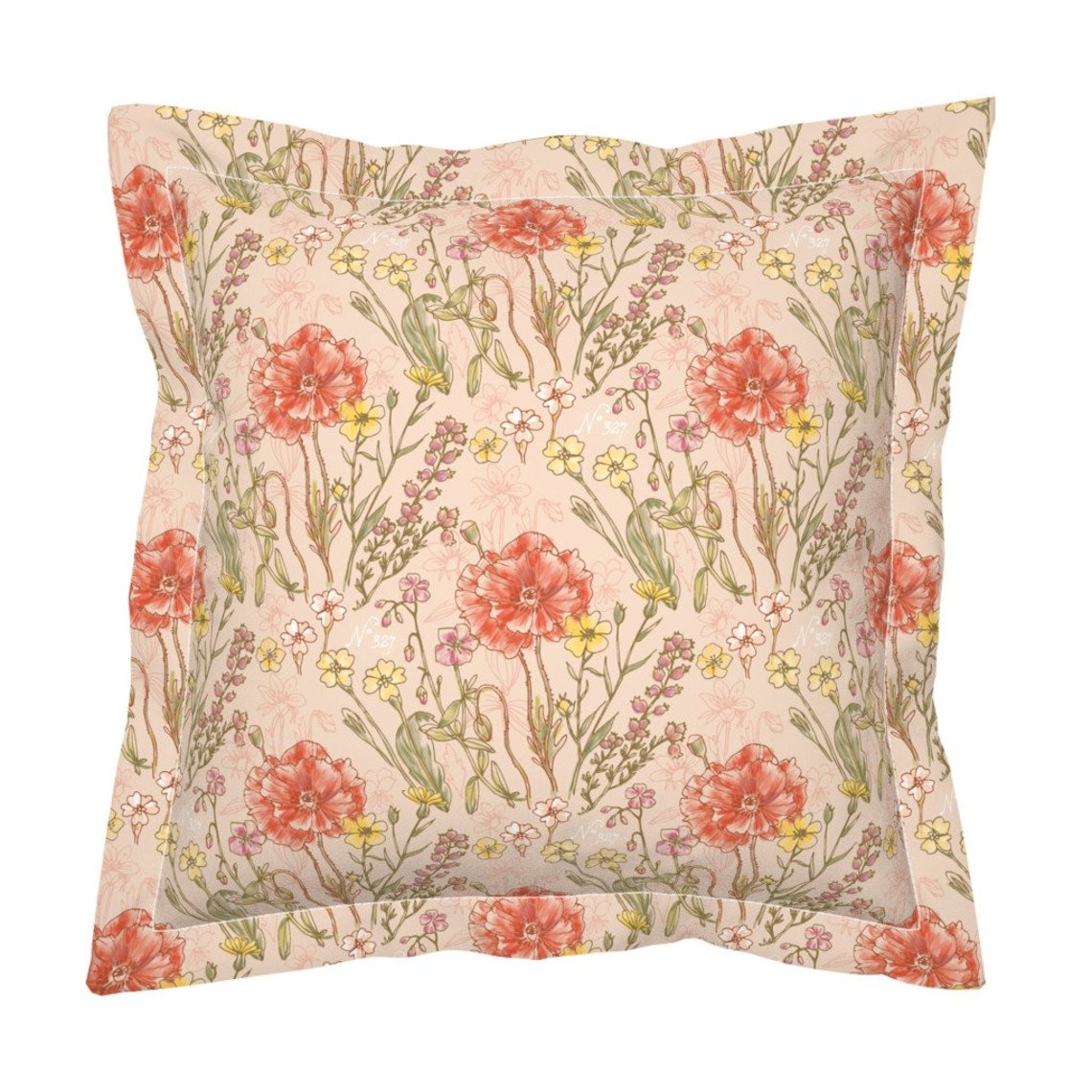 Victorian Pillow Sham Vintage Botanical Flowers by Etsy