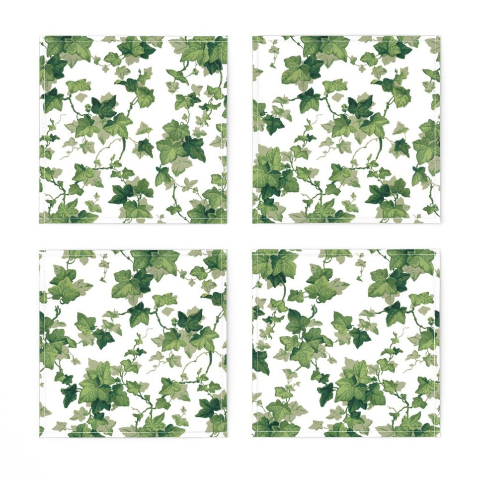 Discover Botanical  English Ivy Vines  Cloth Napkins