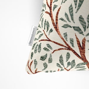 Whimsical Throw Pillow - Cottagecore Nature Trees Leaves Birds Floral Decorative Square Throw Pillow - Birds And Branches by mona_ahmed image 5