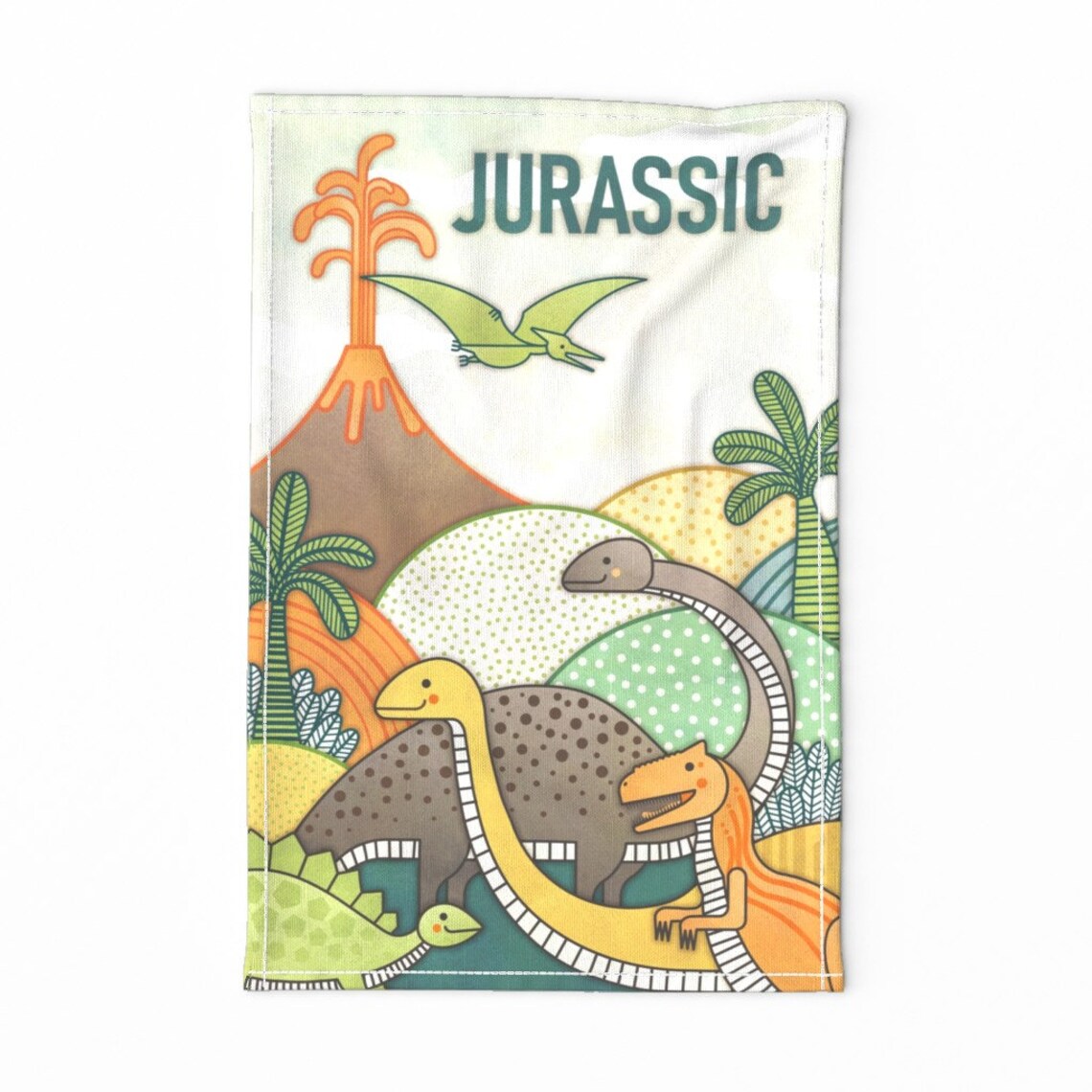 Dinosaur Tea Towel Jurassic Travel Poster by Patricia_lima Etsy