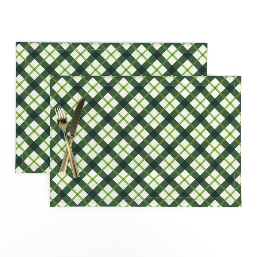 St Patricks Day Placemats set of 2 Saint Patrick's Day Plaid by