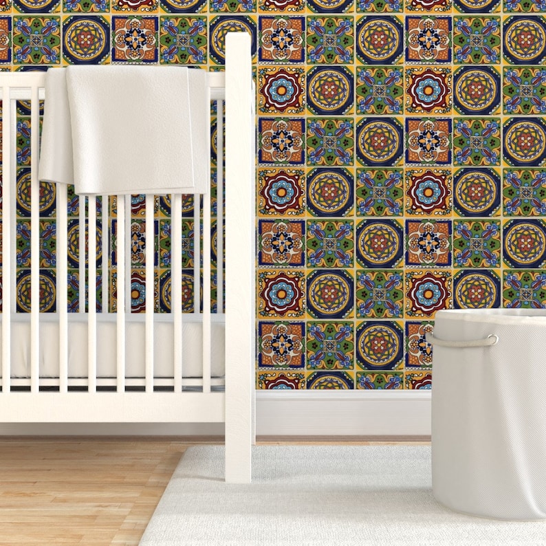 Talavera Wallpaper Talavera Six Oblong by kschowe Toallas - Etsy España