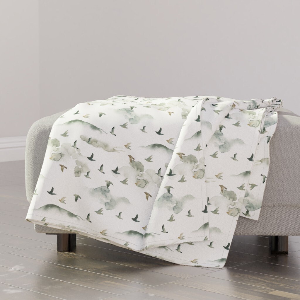 Bird Throw Blanket Forest Birds Wild Pinery by julia_dreams Etsy