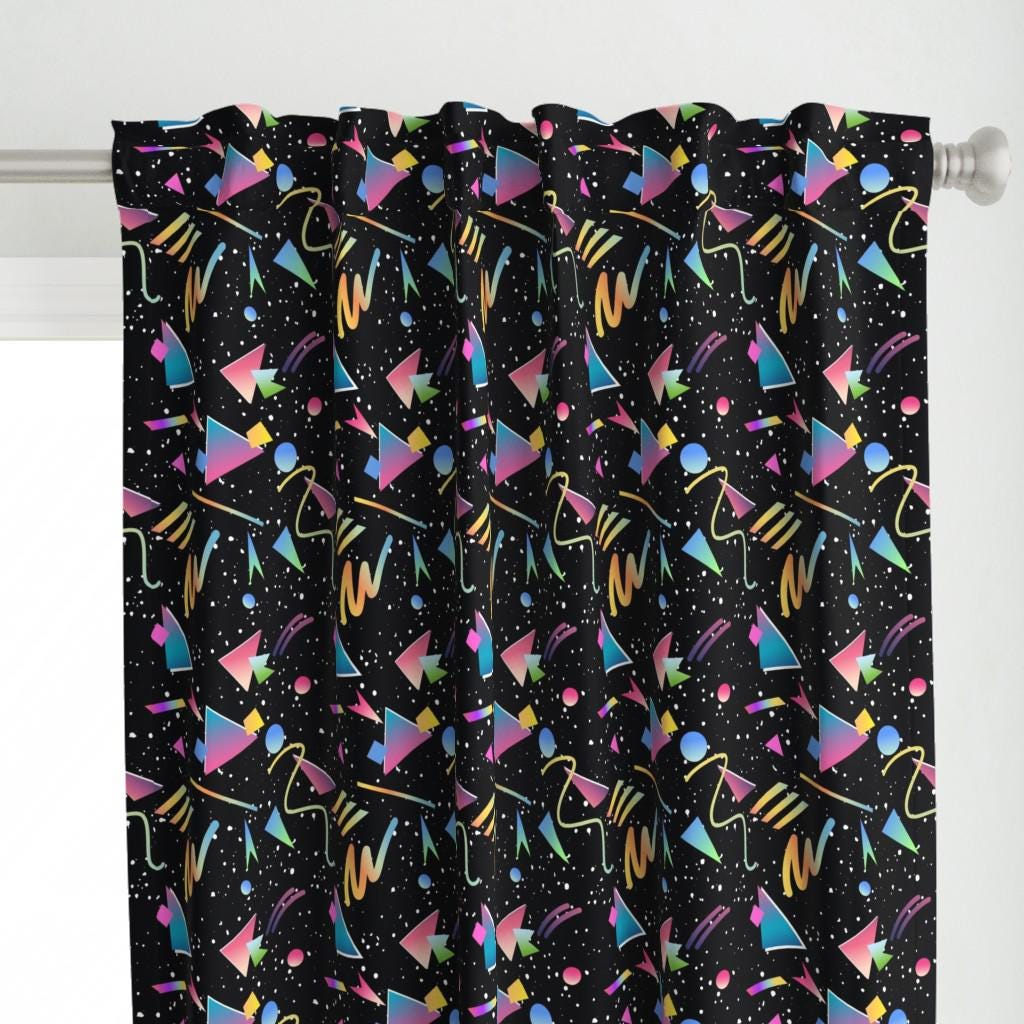 Panel de cortina Rosetipitinodesigns - Stuck In The 80s de atomicdrinkwaredesign - Panel de cortina personalizado retro de los años 80 de Spoonflower
