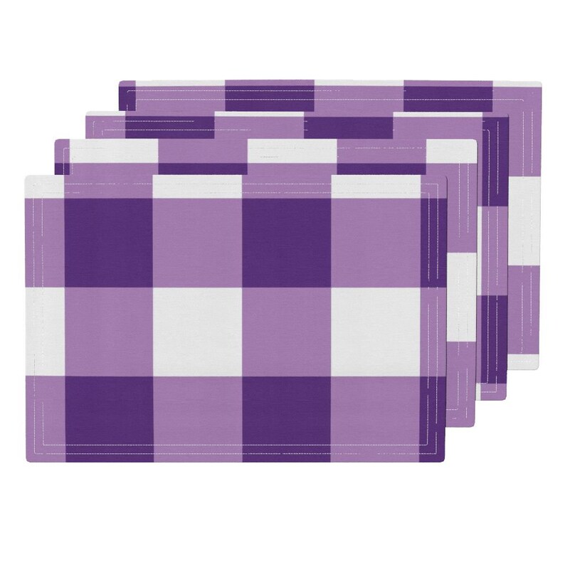 - Buffalo Check In Purple by domesticate Gingham Plaid Purple White Children Cloth Placemats by Spoonflower Set of 4 Check Placemats