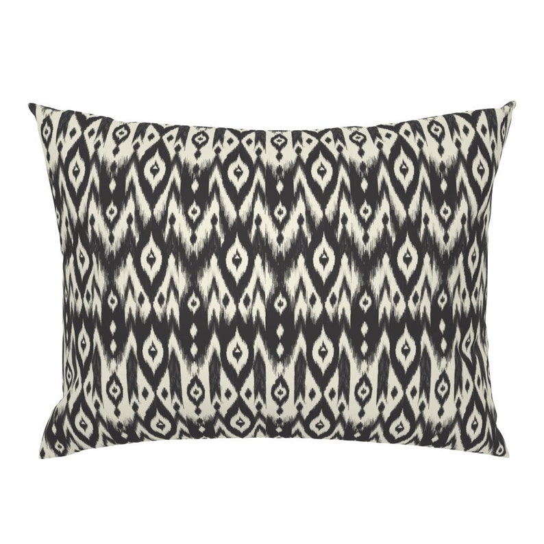 Boho Pillow Sham Black & Cream Tribal Ikat by Etsy