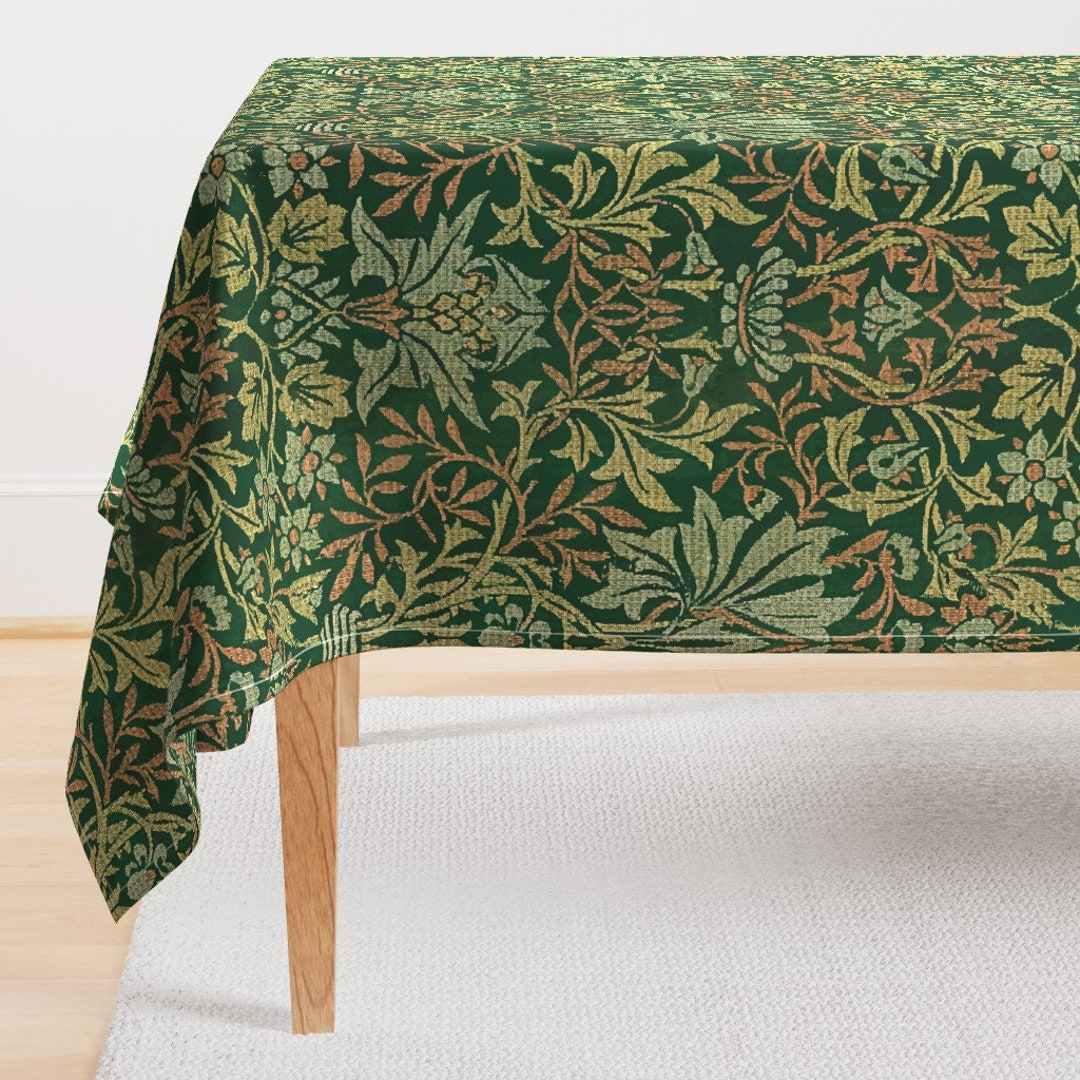 Arts and Crafts Tablecloth Flower Garden by Charlottesews Woven Look