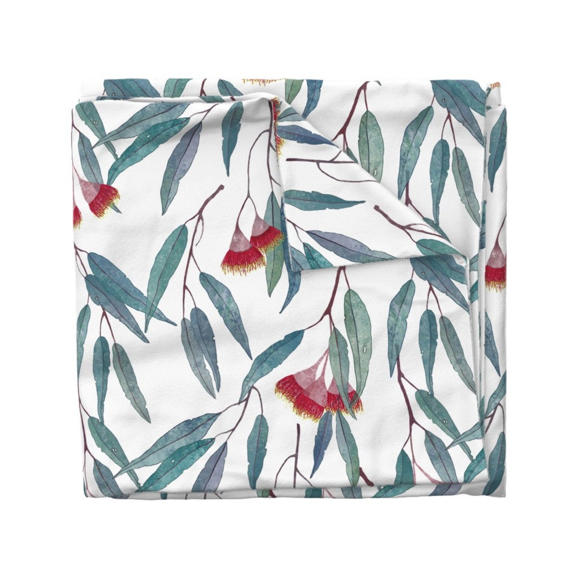 Eucalyptus Duvet Cover Eucalyptus Leaves and Flowers by Etsy