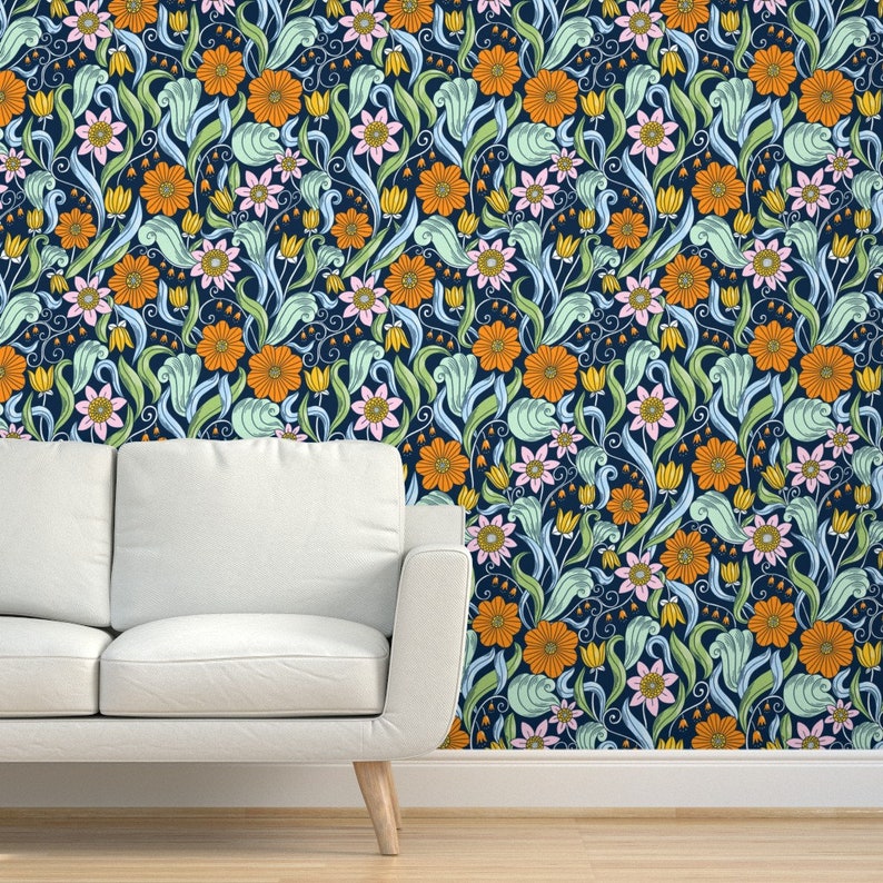 Art Nouveau Wallpaper Art Nouveau Pattern by Stolenpencil Etsy