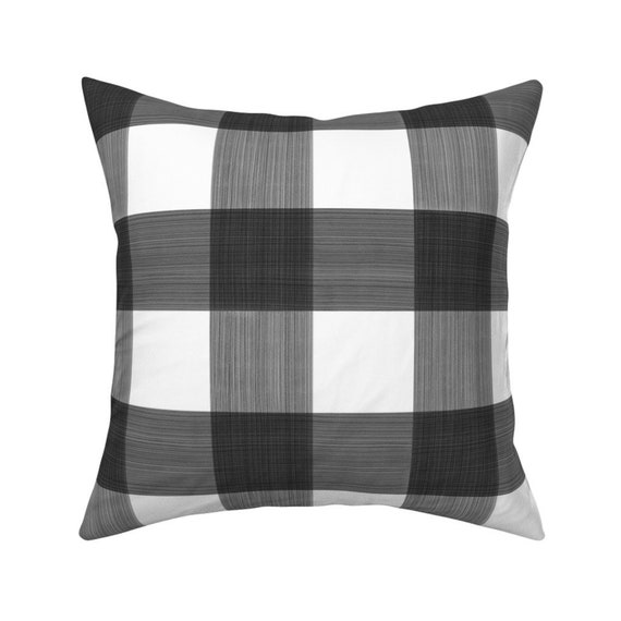 Gingham Throw Pillow Black 3 Buffalo Plaid by Etsy
