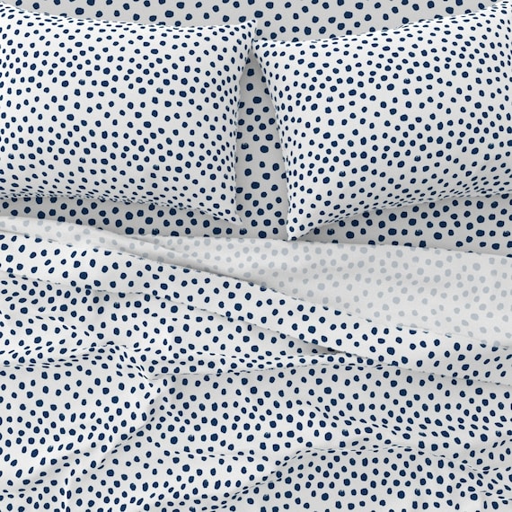 Polka Dot Sheets Navy Dots Painted, Black And White Polka Dot Twin Bedding