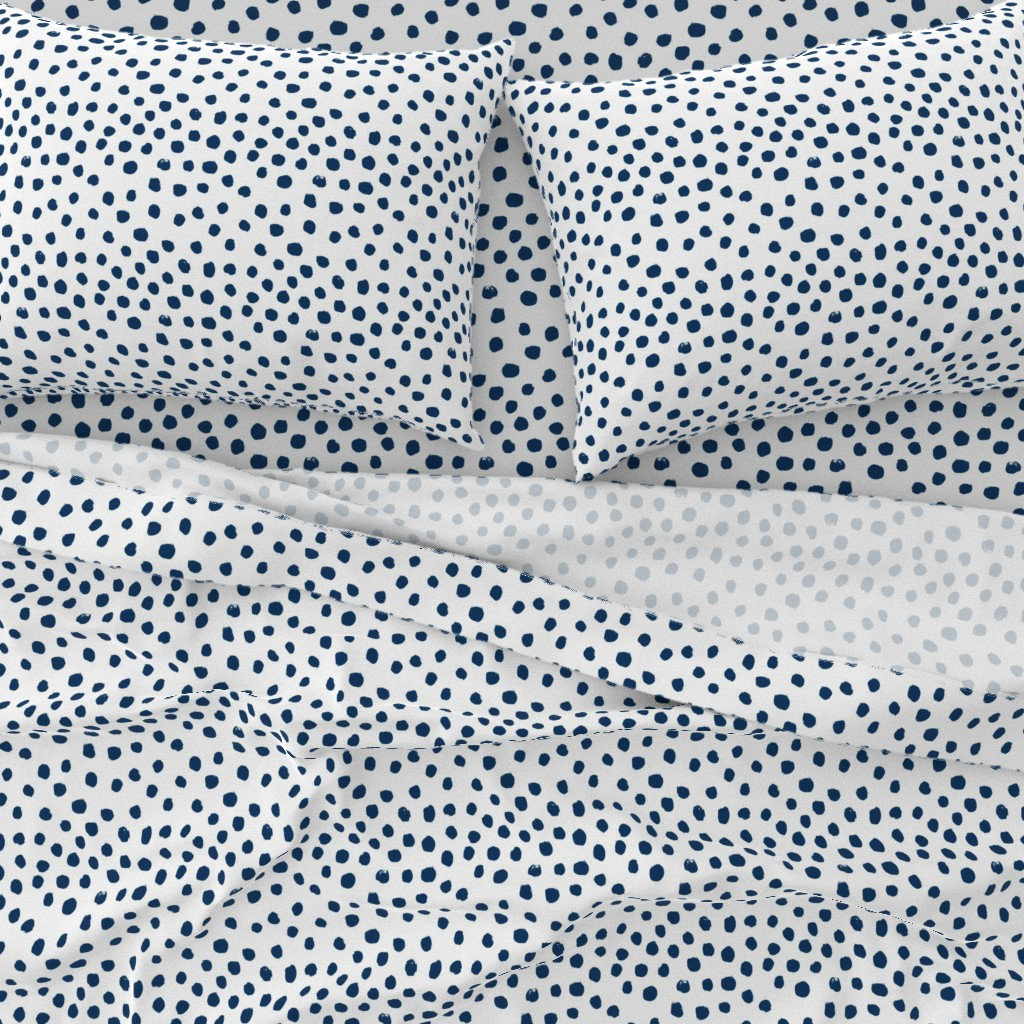 Polka Dot Sheets Navy Dots Painted Dot Spots by | Etsy