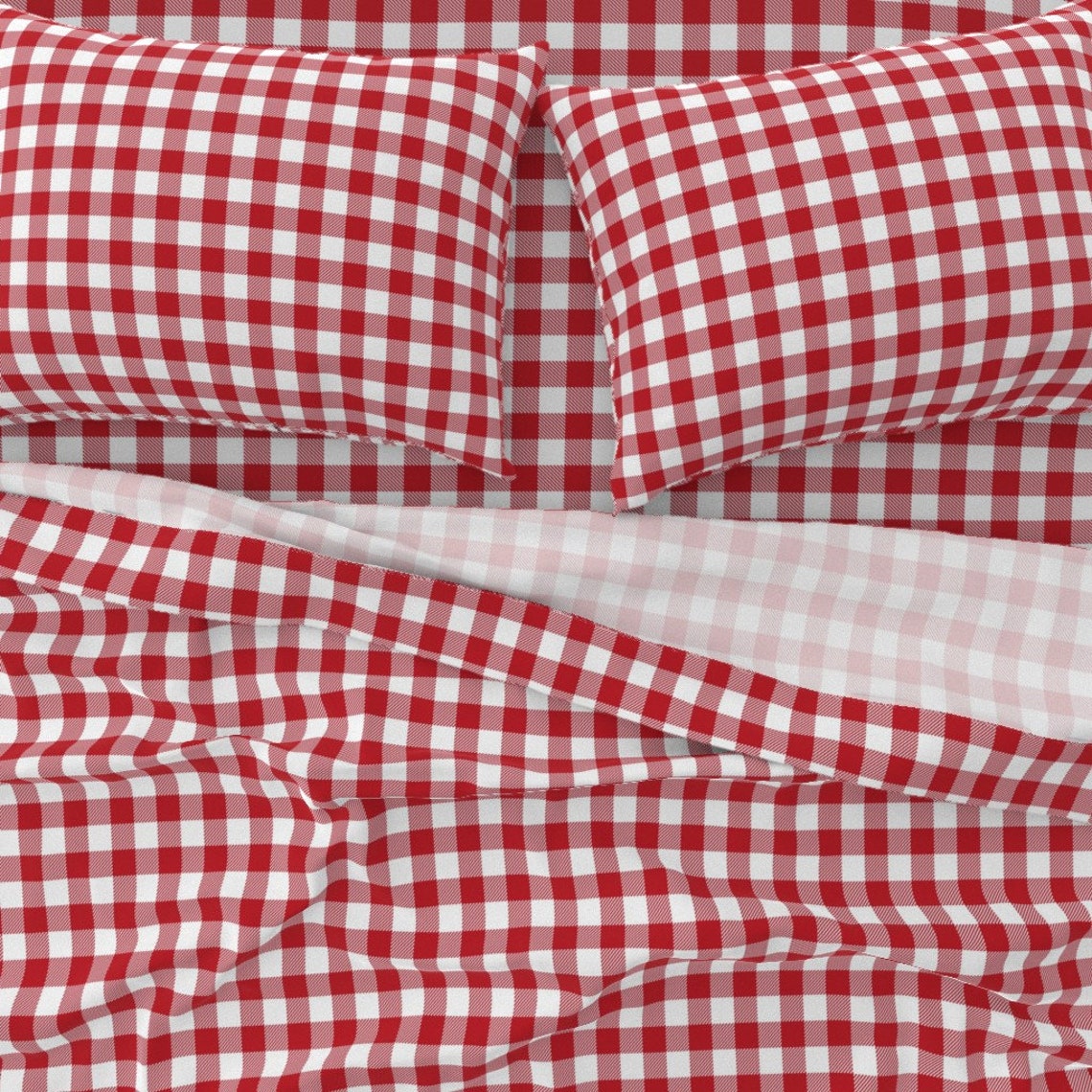 Plaid Sheets Red And White Christmas Plaid by Etsy