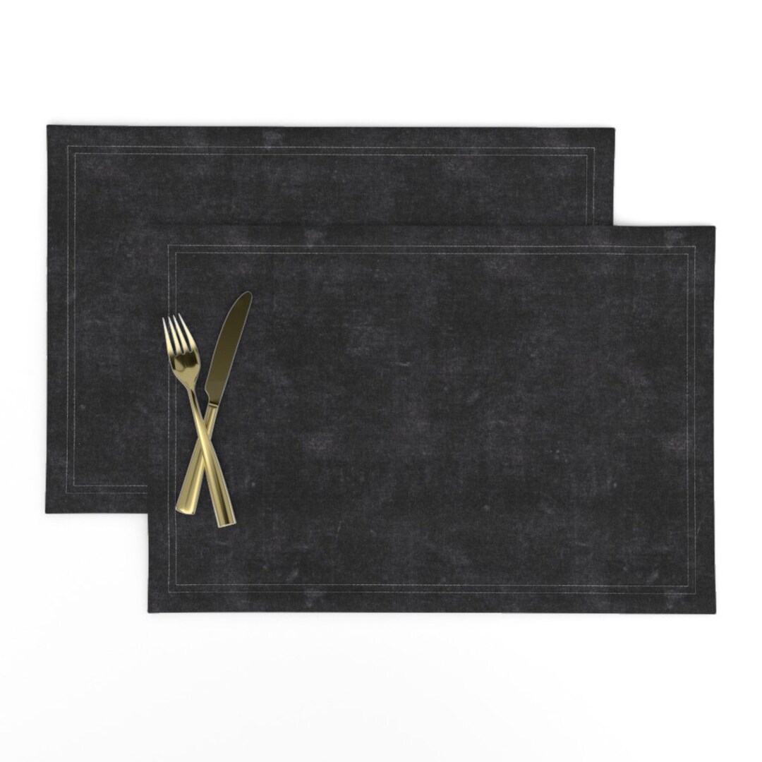 Distressed Black Placemats set of 2 Distressed Charcoal by Etsy