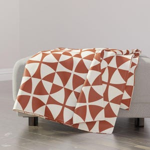 Modern Quilt Square Throw Blanket - Winding Ways by elizabethhalpern - Geometric Patchwork Circles Throw Blanket with Spoonflower Fabric