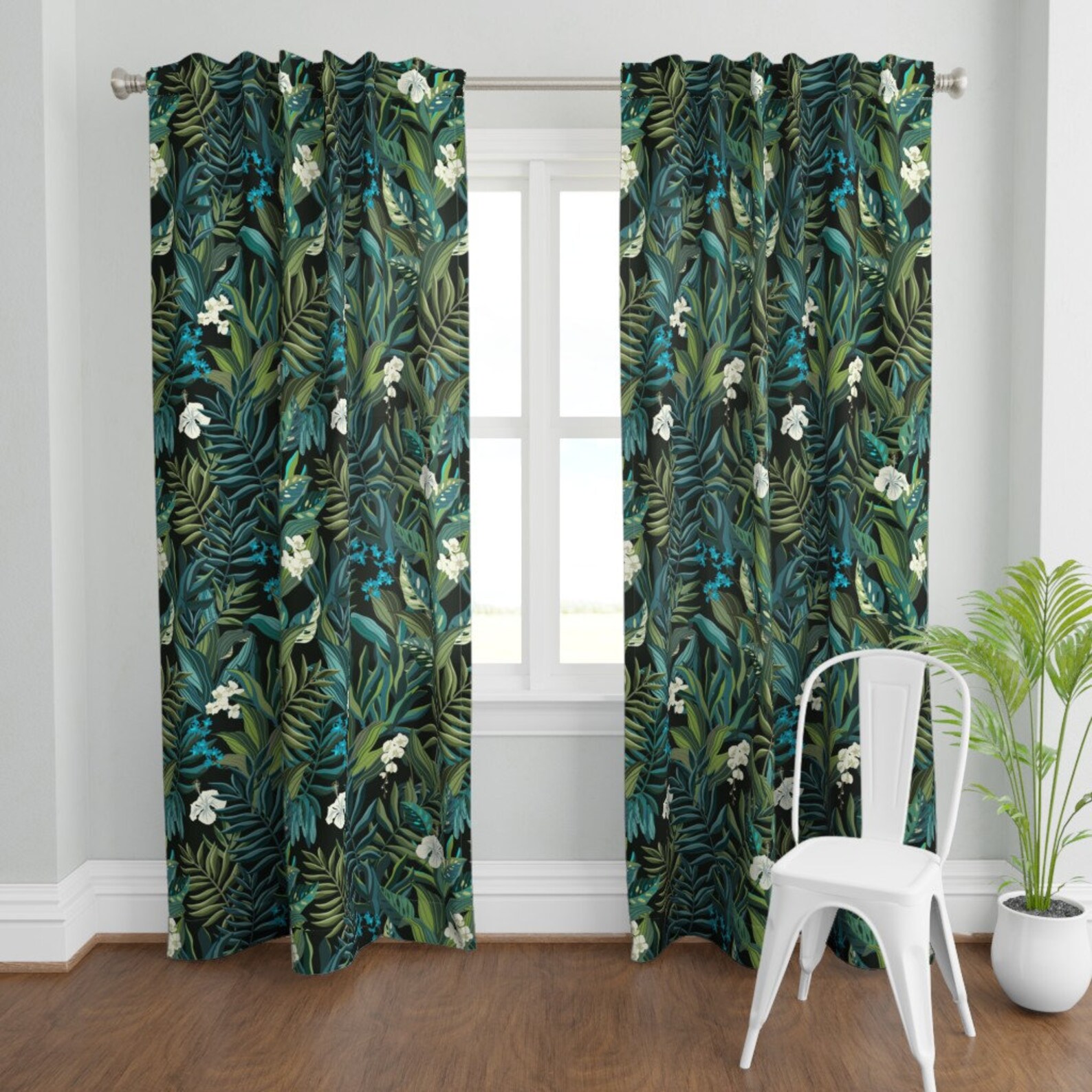 Tropical Jungle Curtain Panel Moody Tropical by Etsy
