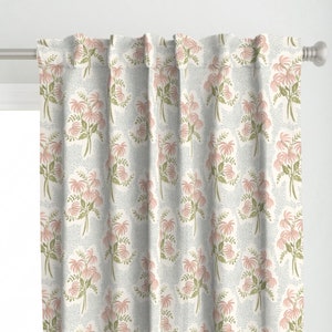 Feminine Bouquet Curtain Panel - Pearl&#39;s Bouquet by danika_herrick - Pink Floral Baby Girl Nursery  Custom Curtain Panel by Spoonflower