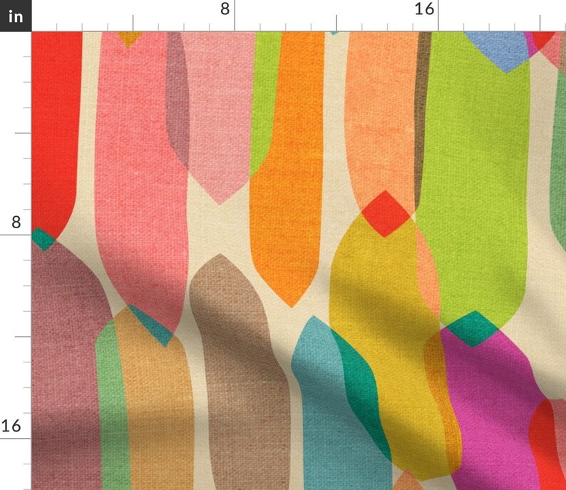 Modern Art Mid Century Modern Pop Cotton Sateen Table Runner by Spoonflower Mid Century Table Runner Mid Century Droplets by ceciliamok
