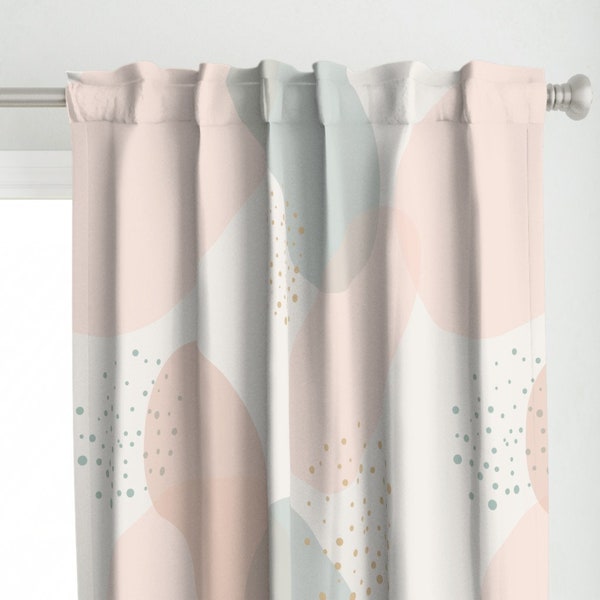 Soft Pastels Curtain Panel - Sandy Pastels by studio_k - Pink Blue Gold Baby Nursery Large Scale  Custom Curtain Panel by Spoonflower