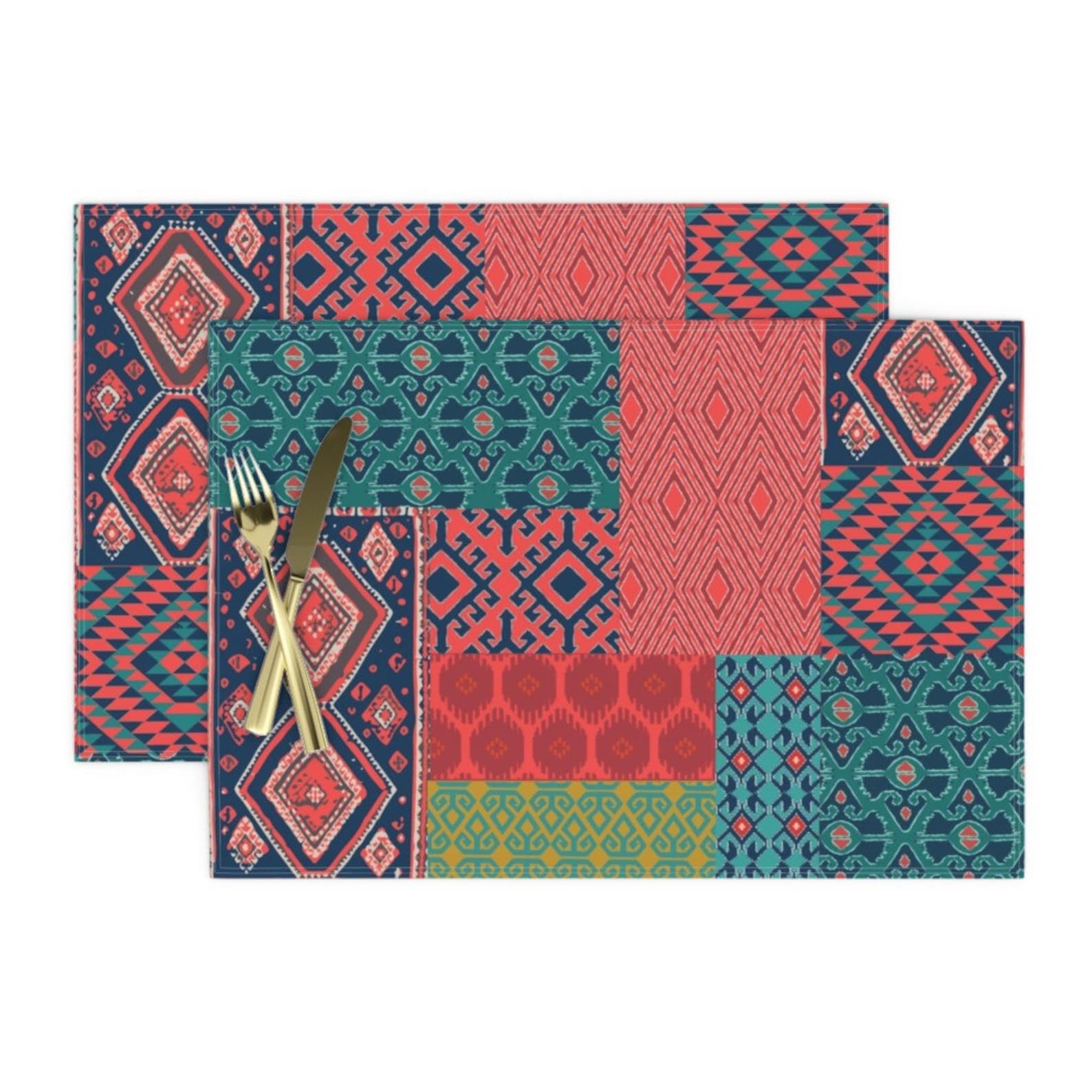 Ikat Placemats set of 2 Ikat Room Patchwork by Etsy
