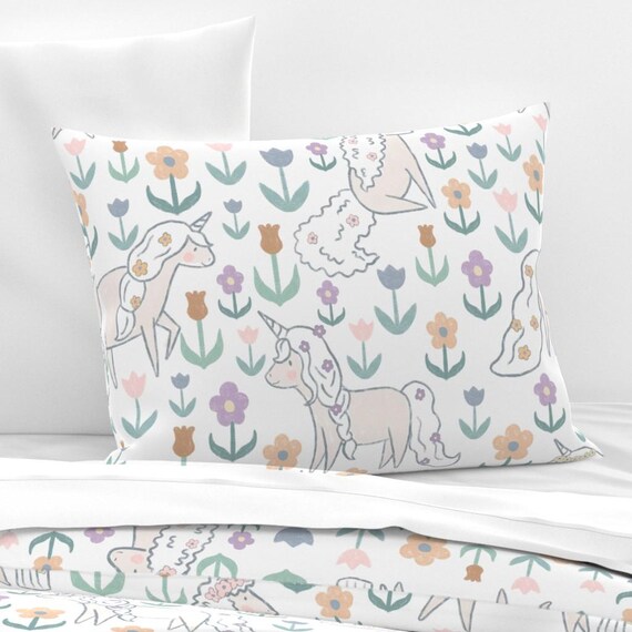 pillow pastel unicorn bedding