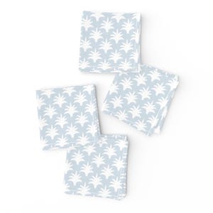 Preppy Cocktail Napkins (Set of 4) - Pinecone Soft Blue  by danika_herrick - Grandmillennial Traditional Cloth Napkins by Spoonflower