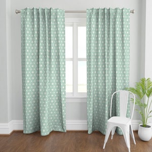 Mid Century Modern Curtains Atomic Starburst Green White Etsy 日本