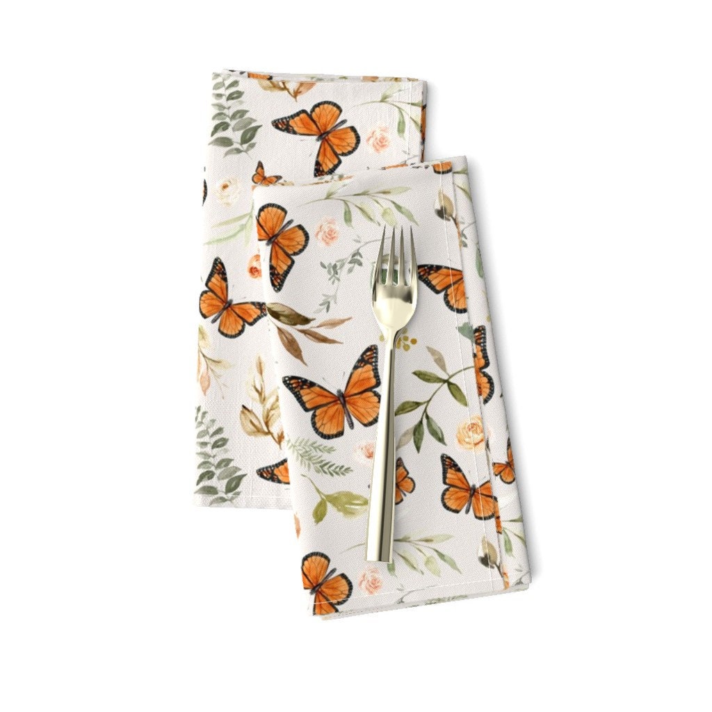 Discover Butterfly Botanical Sage Green Spring Easter Napkins