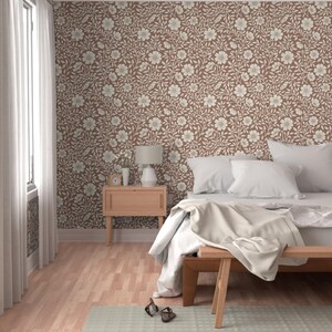 Rustic Farmhouse Non-Pasted Wallpaper Floral Cottagecore Cabincore - Cabincore Floral by little_forest_atelier Wallpaper by Spoonflower image 6