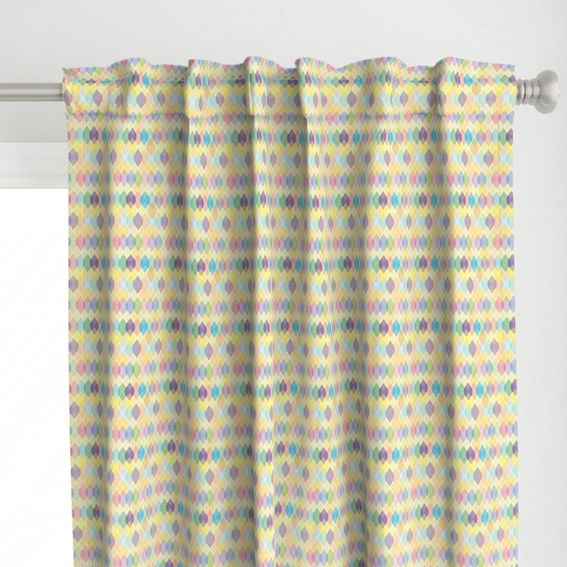 Dancing Lights Reflection by artfulfreddy Colorful Yellow Grey Gray Glass Custom Curtain Panel by Spoonflower Abstract Curtain Panel