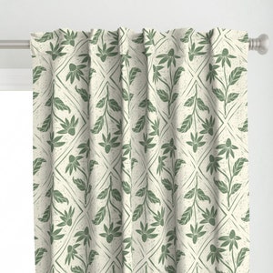 Rustic Cottagecore Curtain Panel - Wildflowers by moniquebeaudincollections - Country Wildflowers Floral Custom Curtain Panel by Spoonflower