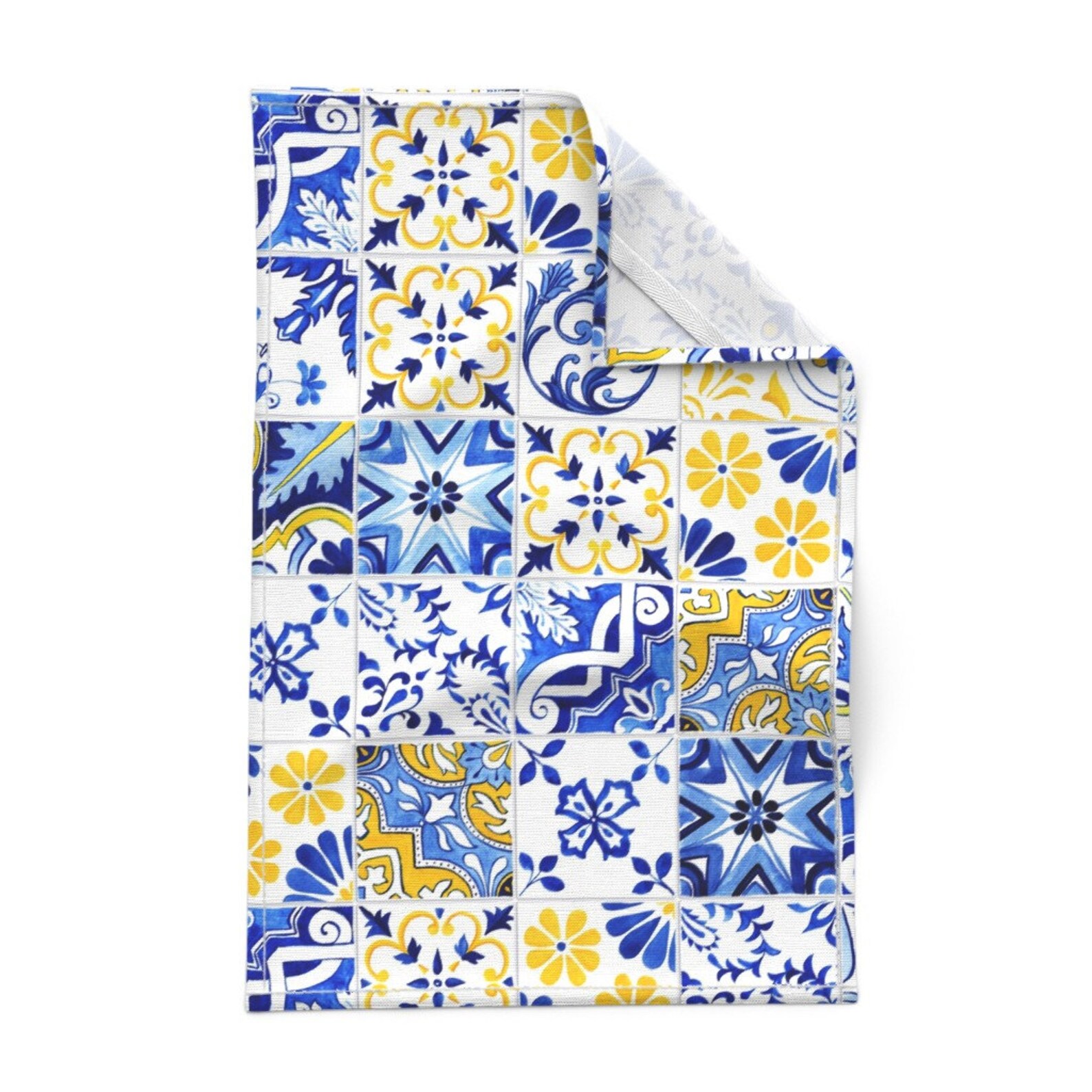 Spanish Tiles Tea Towels set of 2 Detailed Azulejos by Etsy Singapore