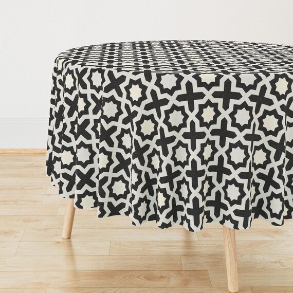 Black and cream tablecloth discount