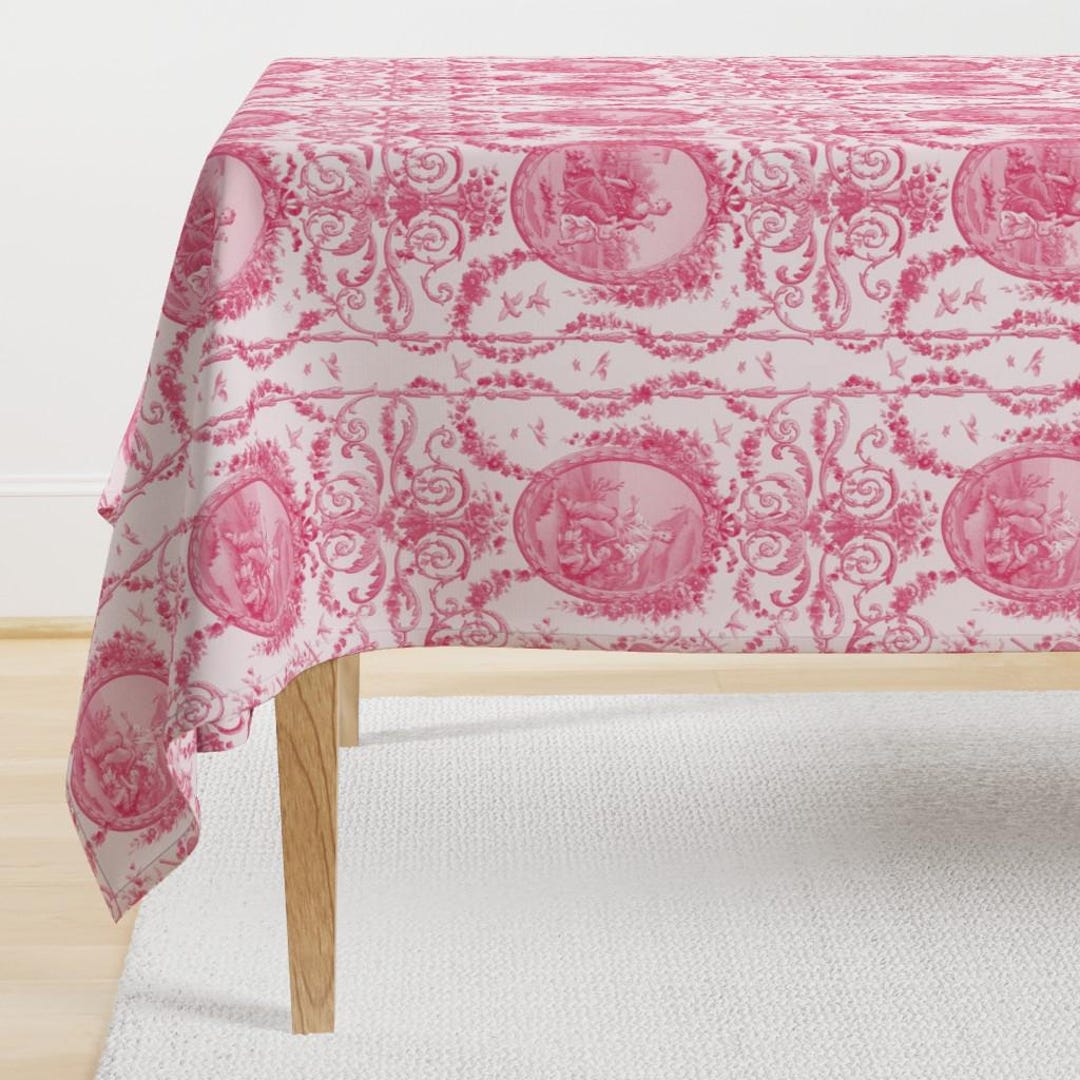 Romantic Pink Rococo Tablecloth - Pink Dawn Rococo by ...