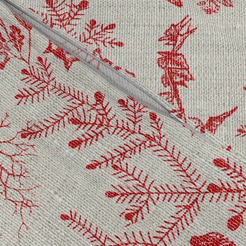 Woodland Toile Bedding - Winter Toile by nouveau_bohemian - Winter Holidays Cotton Sateen Duvet Cover OR Pillow Shams by Spoonflower image 5