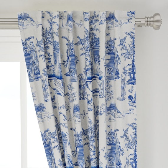 Toile Curtain Panel Who Poisoned The Roses By Chicca Besso Etsy