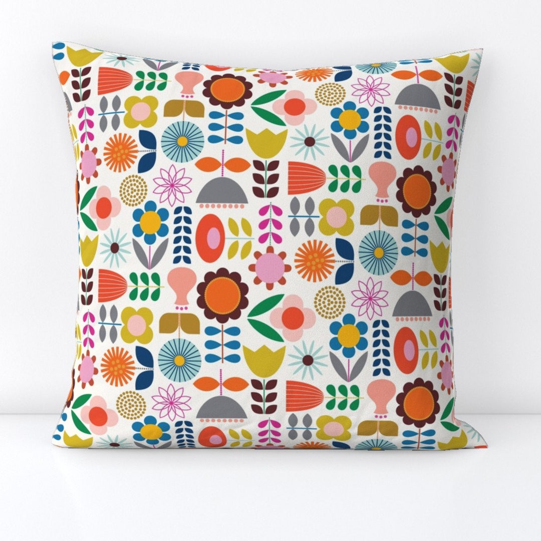 View of Scandinavian Throw Pillow Mod Scandinavian Garden by Katerhees Scandi ...