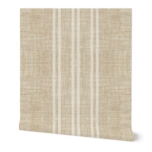 Ticking Stripe Grasscloth Wallpaper Aegean Jute Stripe by Holli