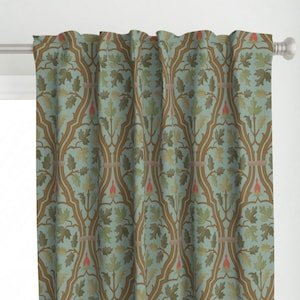 Renaissance Vine Curtain Panel - Forest Serpentine 2 by muhlenkott - Victorian Gothic Medieval Custom Curtain Panel by Spoonflower