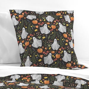Cottagecore Ghosts Bedding - Woodland Autumn by 3rittanylane - Woodland Whimsical Cotton Sateen Duvet Cover OR Pillow Shams by Spoonflower image 8