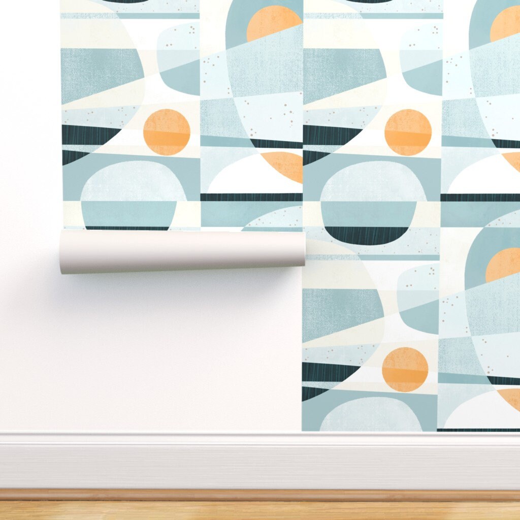 Sunset Wallpaper Del Mar by Liztaylorcreative Retro Modern | Etsy