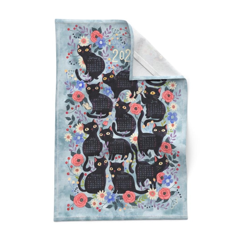 Spoonflower Calendar Tea Towel