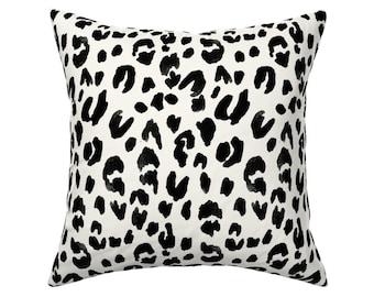 Leopard Throw Pillow - Leopard by crystal_walen - Animal Print  Black And White Spots And Dots 18"x18" Square Throw Pillow by Spoonflower