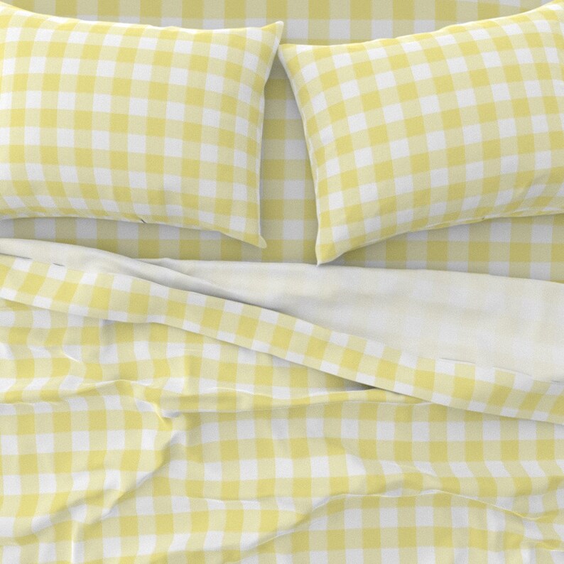 Yellow Gingham Sheets Yellow Buffalo Check by Sugarfresh Etsy