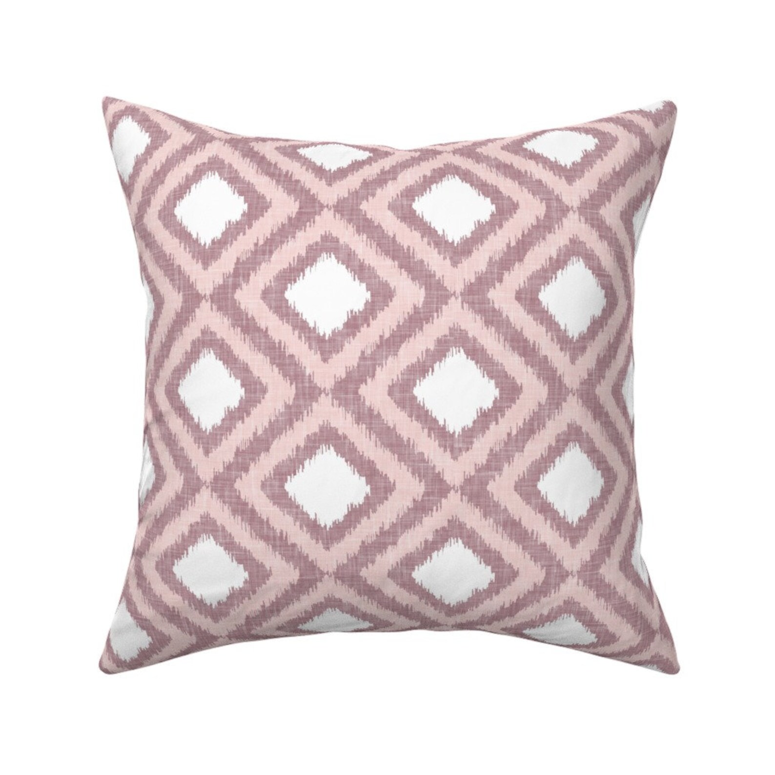 Mauve Pink Throw Pillow Mauve Ikat Diamonds by Etsy