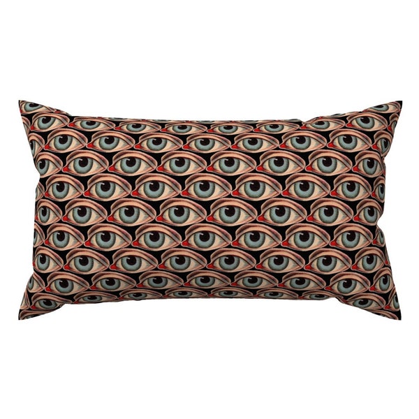 Gothic Halloween Accent Pillow - Vintage Eye by myflamingheart - Science Eye Oddity Pop Art Rectangle Lumbar Throw Pillow by Spoonflower