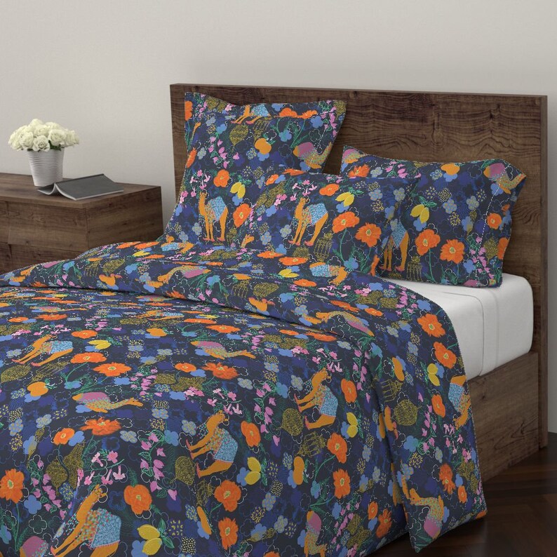 by helenpdesigns Marrakesh Inspired Cotton Sateen Pillow Sham Bedding by Spoonflower Marrakesh navy Colorful Morocco Pillow Sham