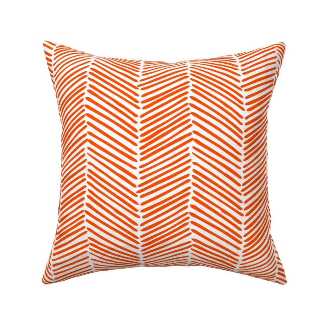 Burnt Orange Throw Pillow Arrows in Persimmon by Domesticate Etsy