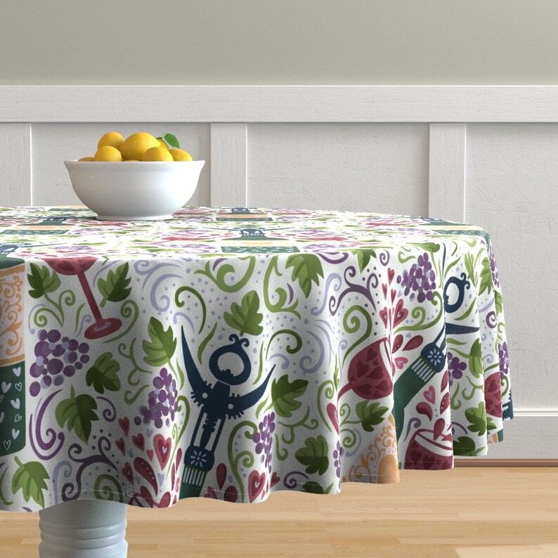 Wine Damask Round Tablecloth For The Love Of Wine by Etsy